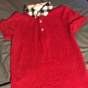 Red Boys Burberry polo shirt (no fading)